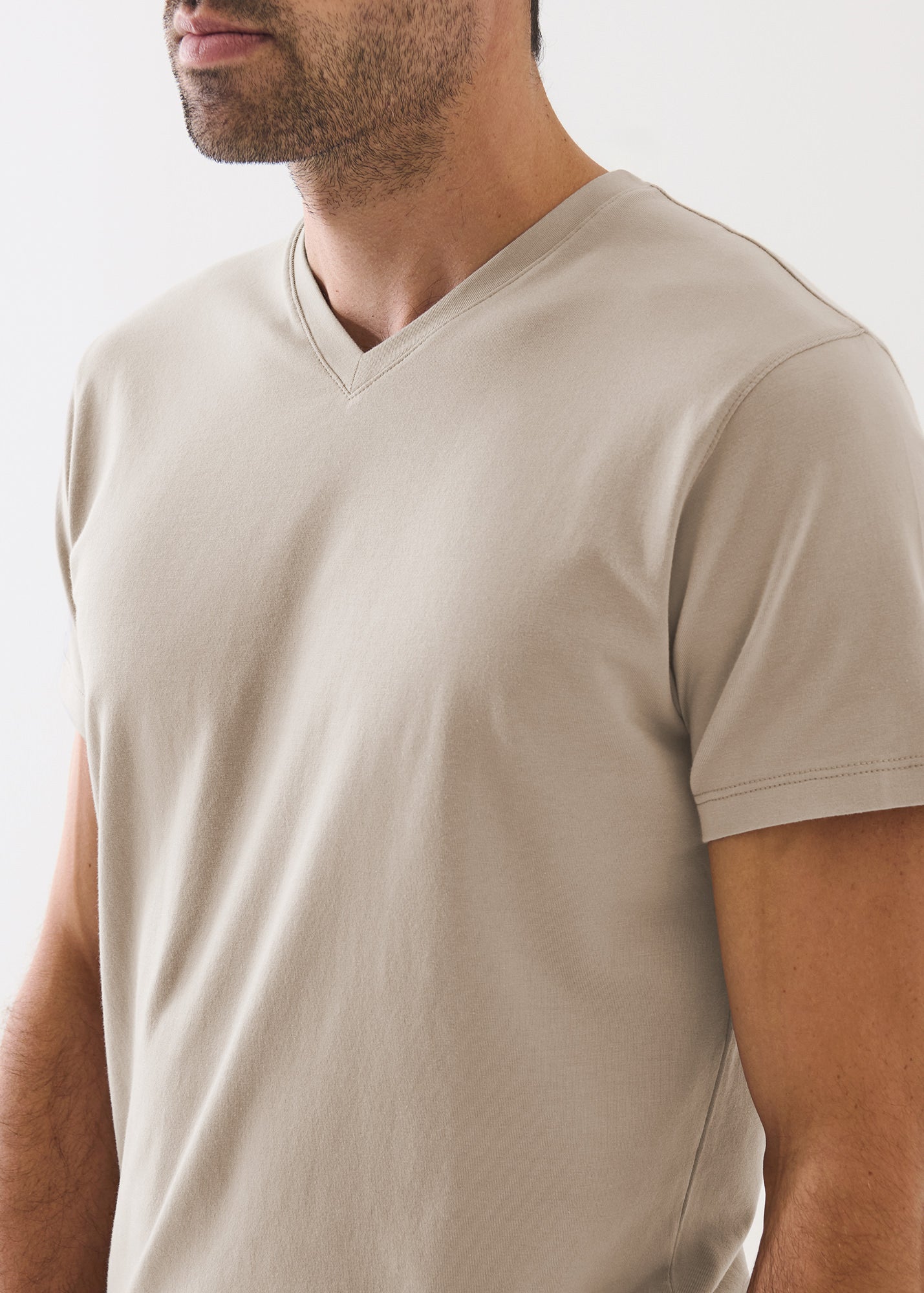 Pima Cotton Stretch V-Neck T-Shirt - PATRICK ASSARAF