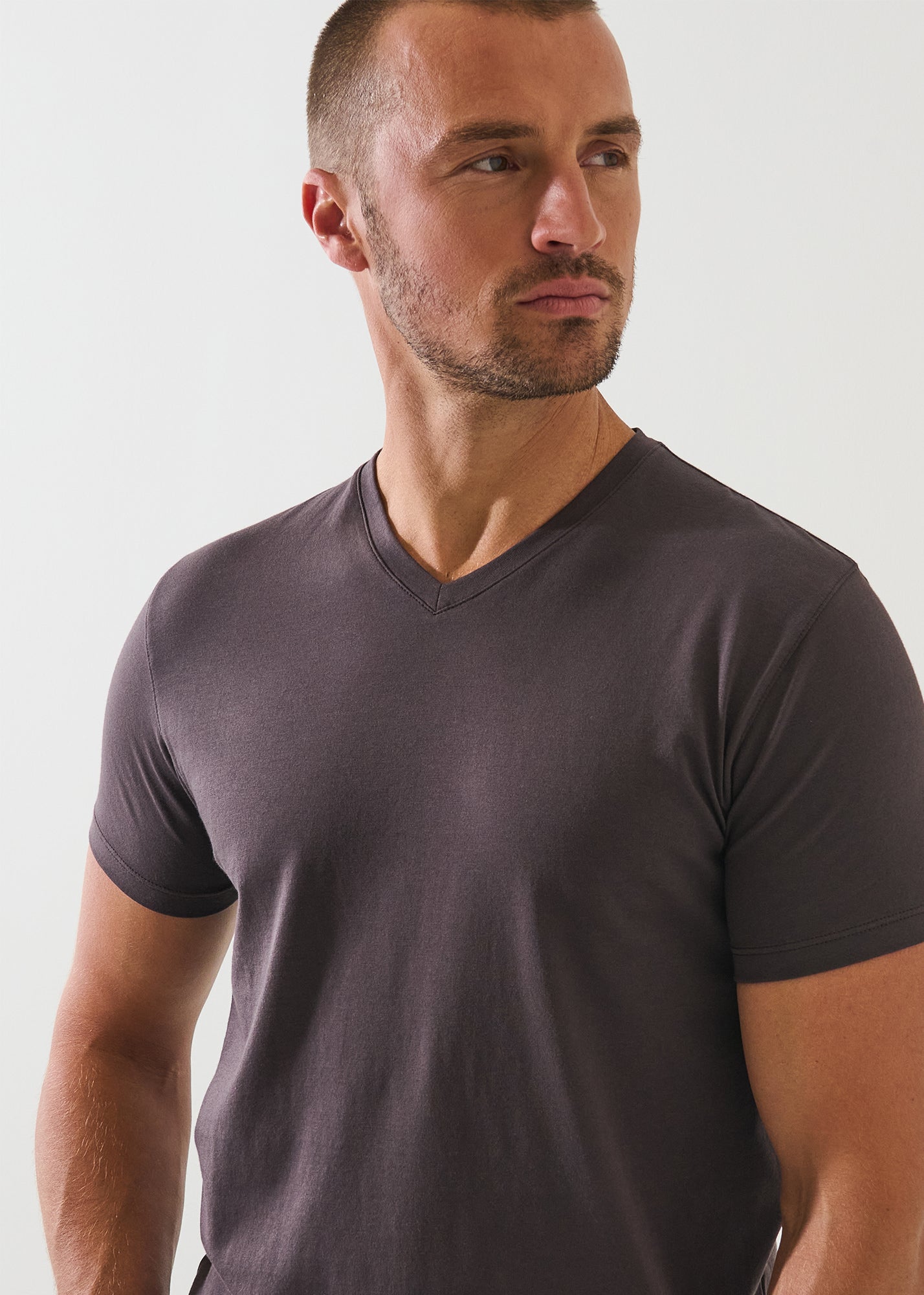 Pima Cotton Stretch V-Neck T-Shirt