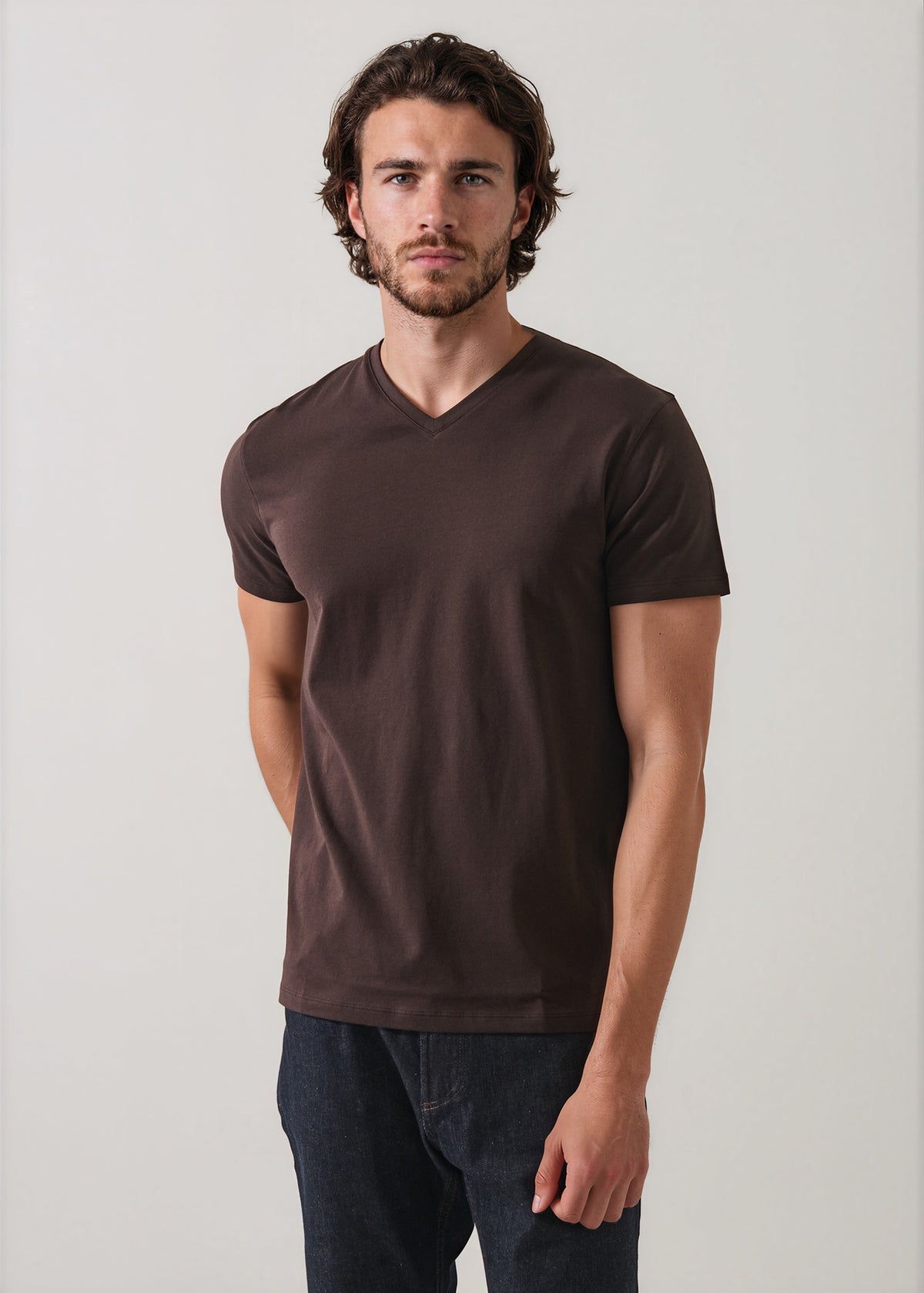 Pima Cotton Stretch V-Neck T-Shirt - PATRICK ASSARAF