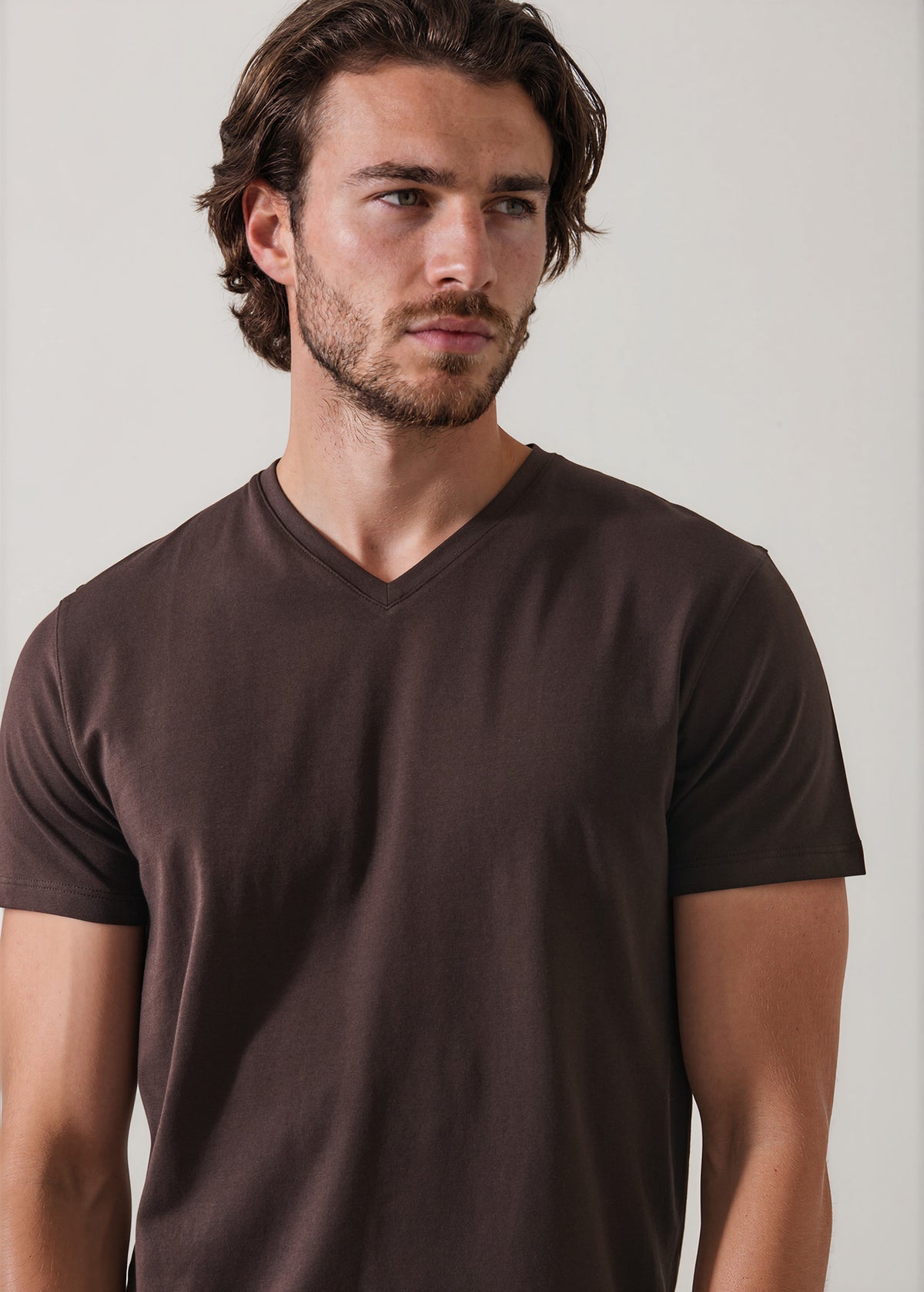 Pima Cotton Stretch V-Neck T-Shirt - PATRICK ASSARAF