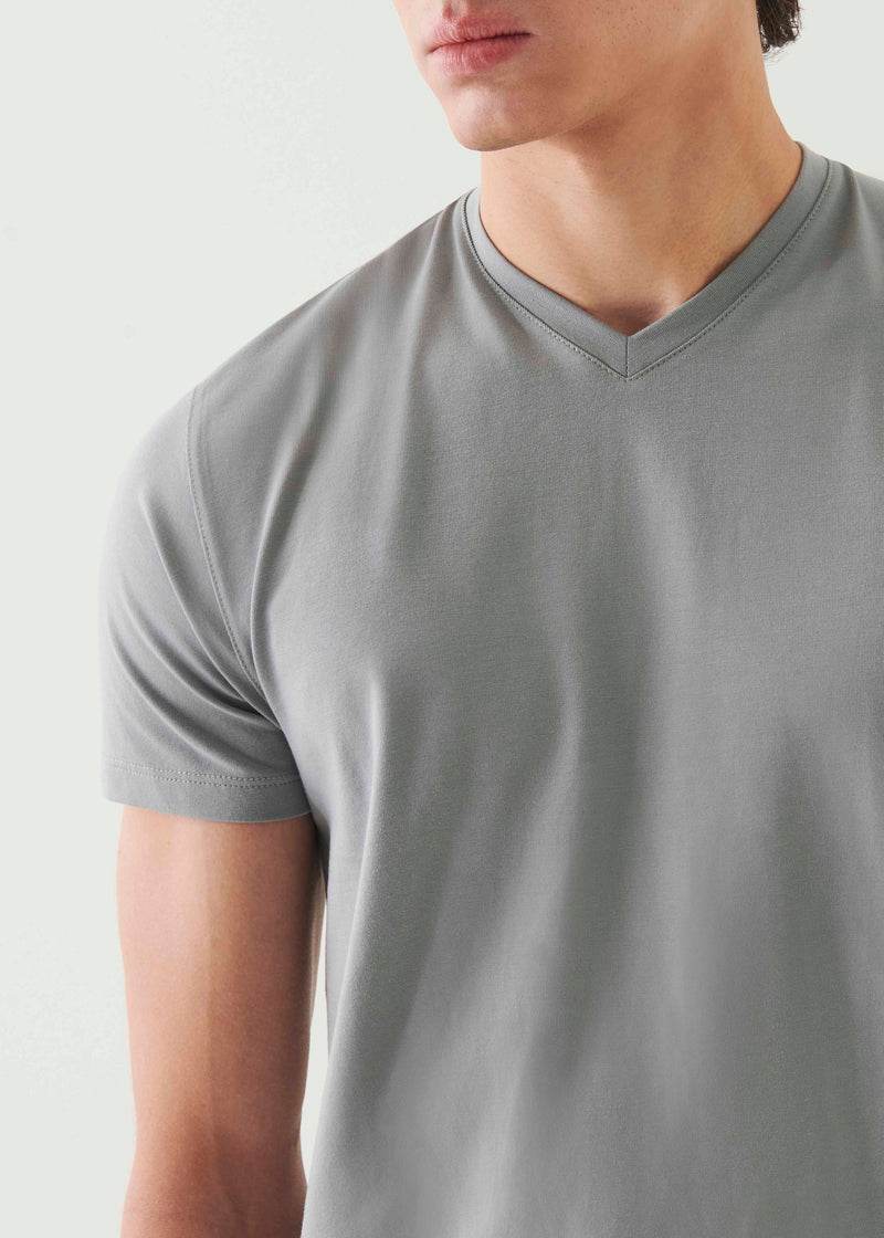 Pima Cotton Stretch V-Neck T-Shirt