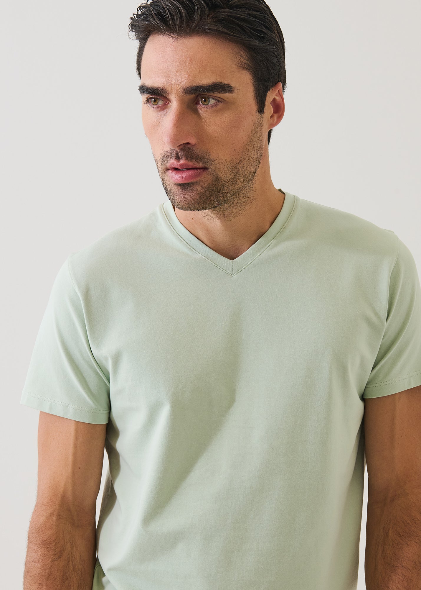 Pima Cotton Stretch V-Neck T-Shirt