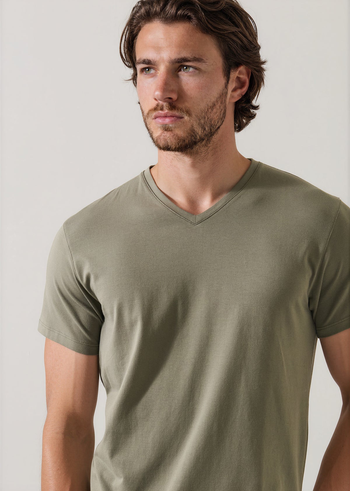 Pima Cotton Stretch V-Neck T-Shirt - PATRICK ASSARAF