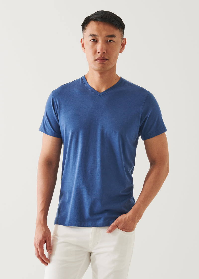 Pima Cotton Stretch V-Neck T-Shirt