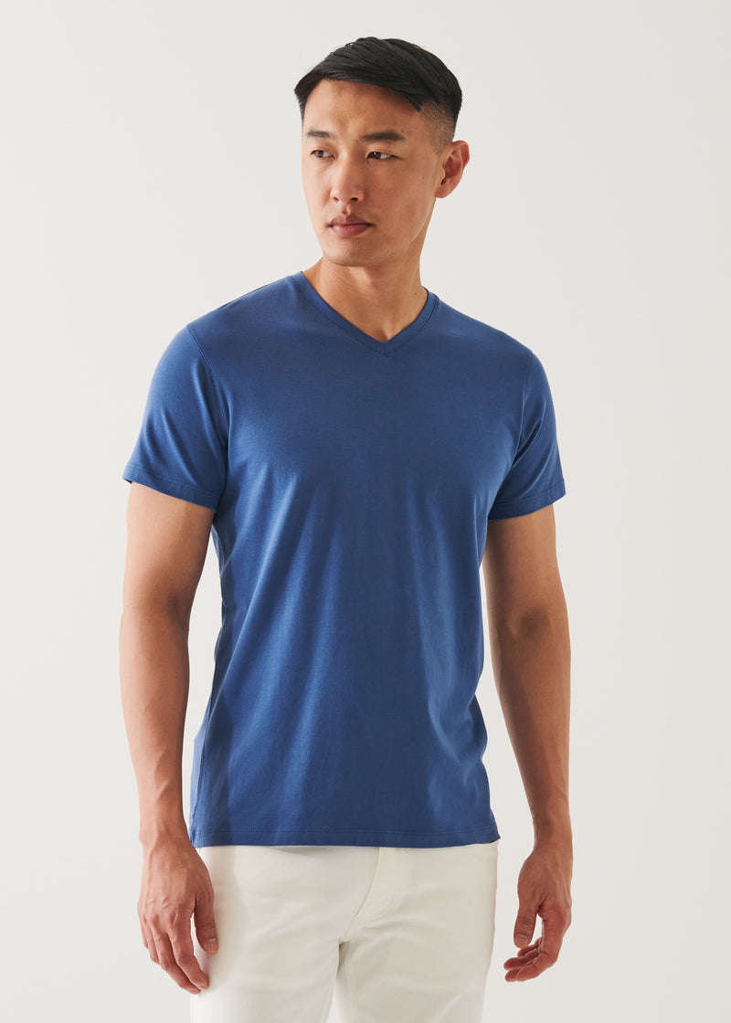 Pima Cotton Stretch V-Neck T-Shirt