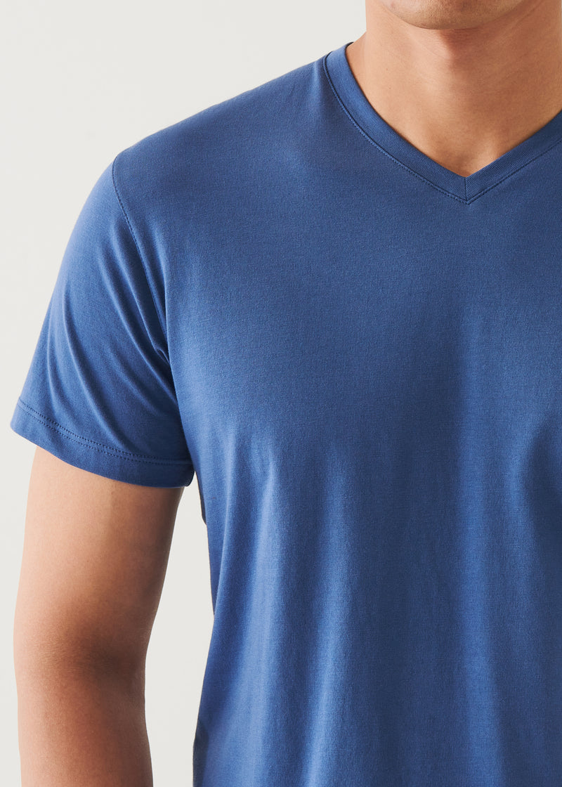 Pima Cotton Stretch V-Neck T-Shirt