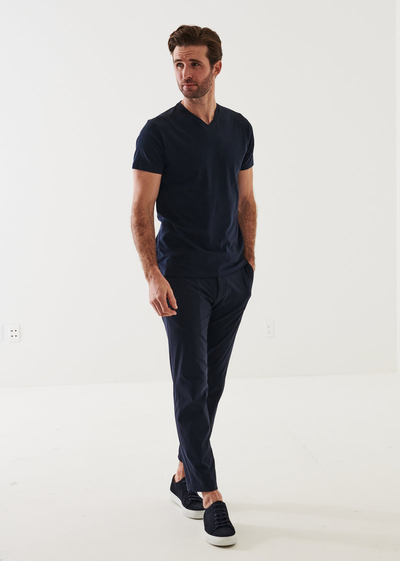 Pima Cotton Stretch V-Neck T-Shirt