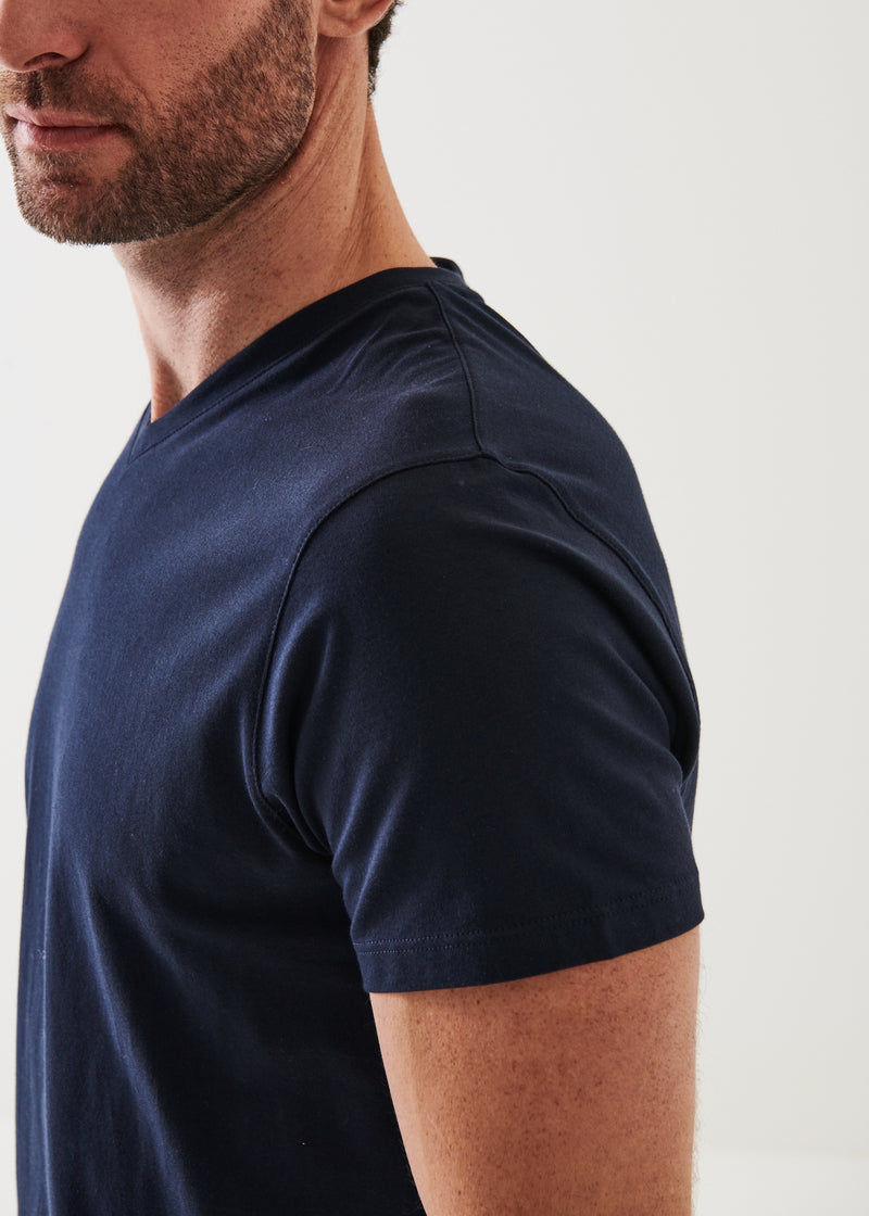 Pima Cotton Stretch V-Neck T-Shirt