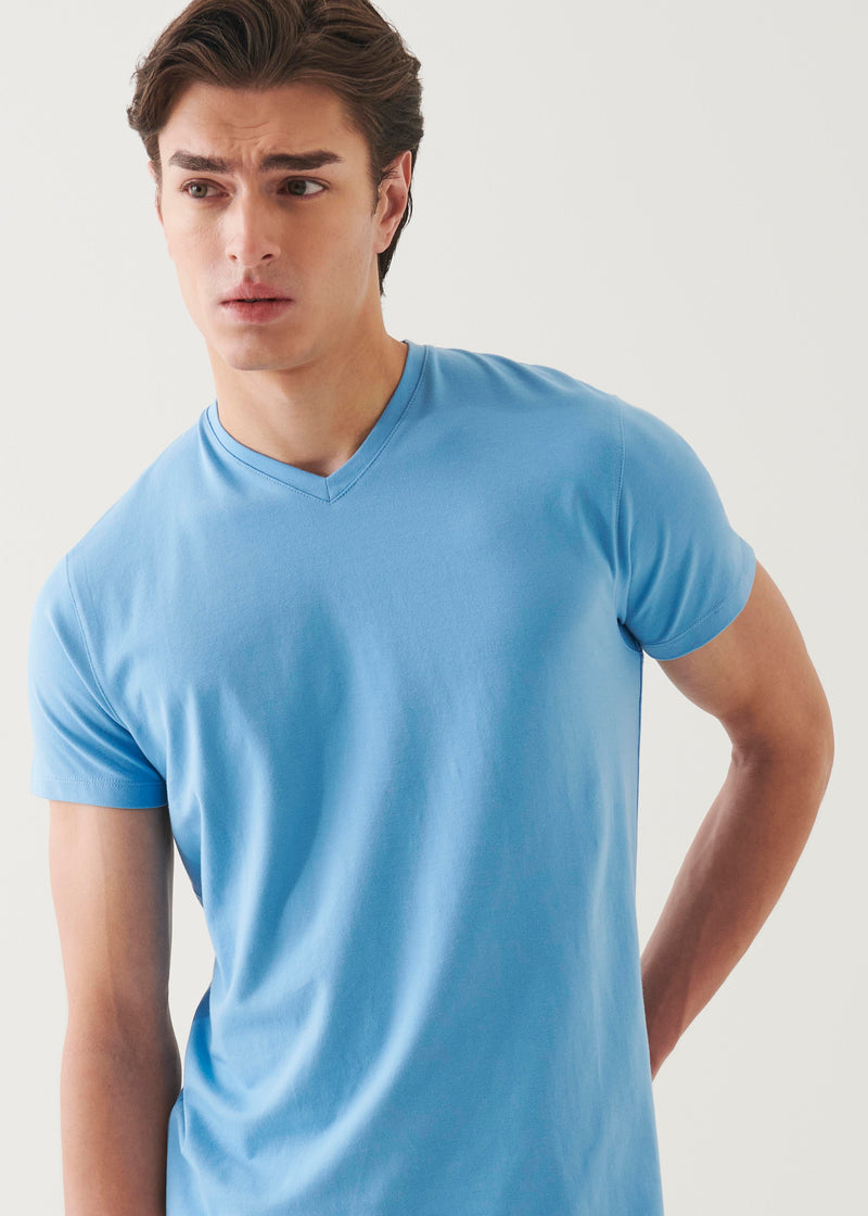 Pima Cotton Stretch V-Neck T-Shirt