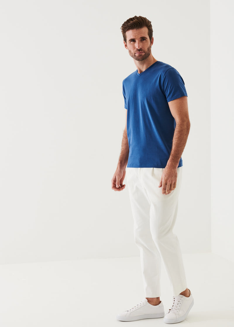 Pima Cotton Stretch V-Neck T-Shirt