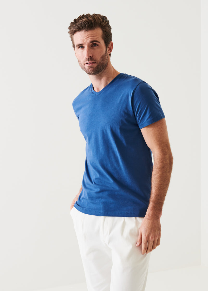 PIMA COTTON STRETCH V-NECK T-SHIRT