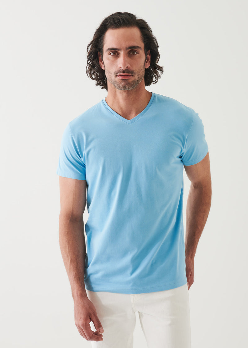 Pima Cotton Stretch V-Neck T-Shirt