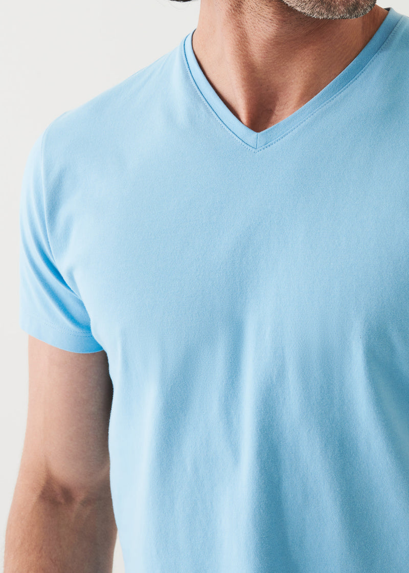 Pima Cotton Stretch V-Neck T-Shirt