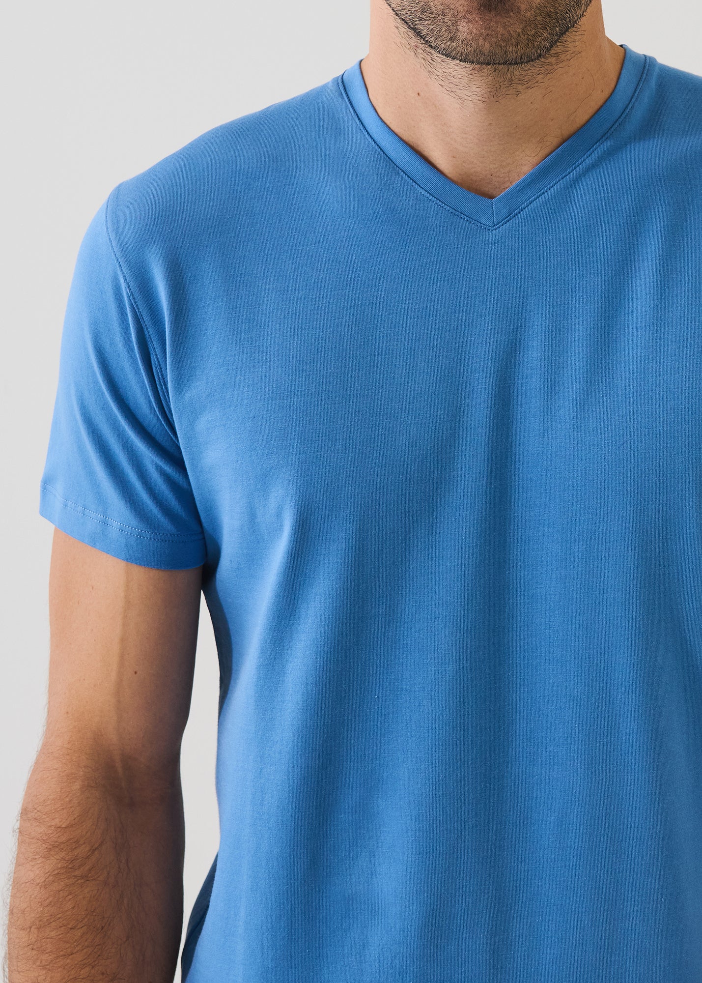 Pima Cotton Stretch V-Neck T-Shirt