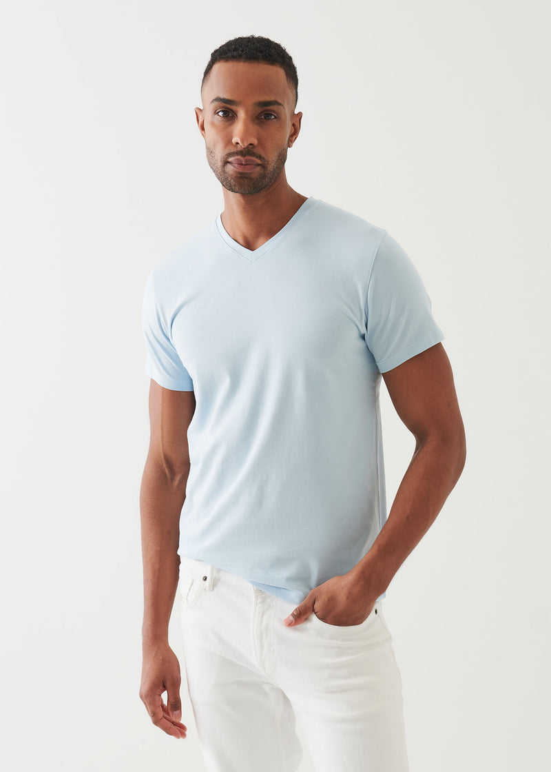 Pima Cotton Stretch V-Neck T-Shirt