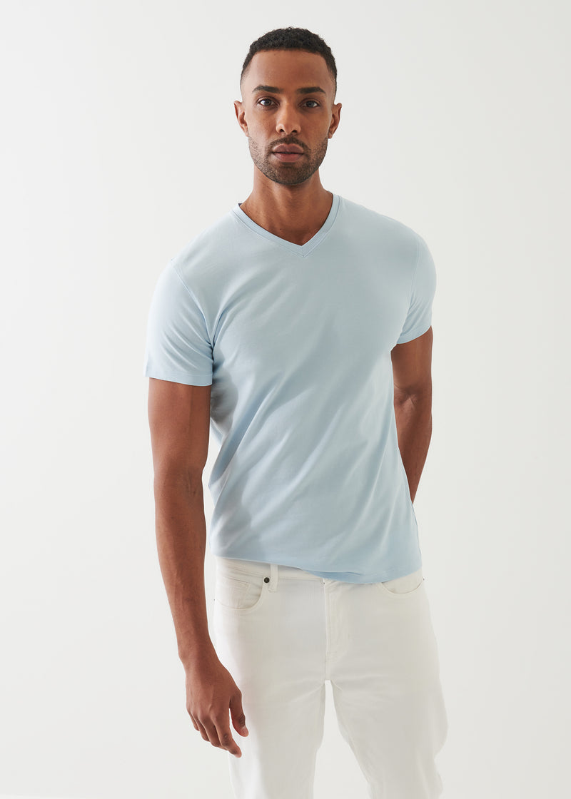 Pima Cotton Stretch V-Neck T-Shirt