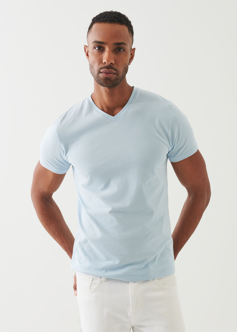 Pima Cotton Stretch V-Neck T-Shirt