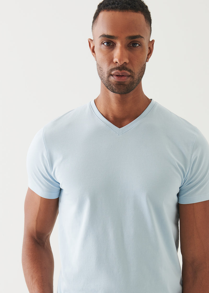 Pima Cotton Stretch V-Neck T-Shirt