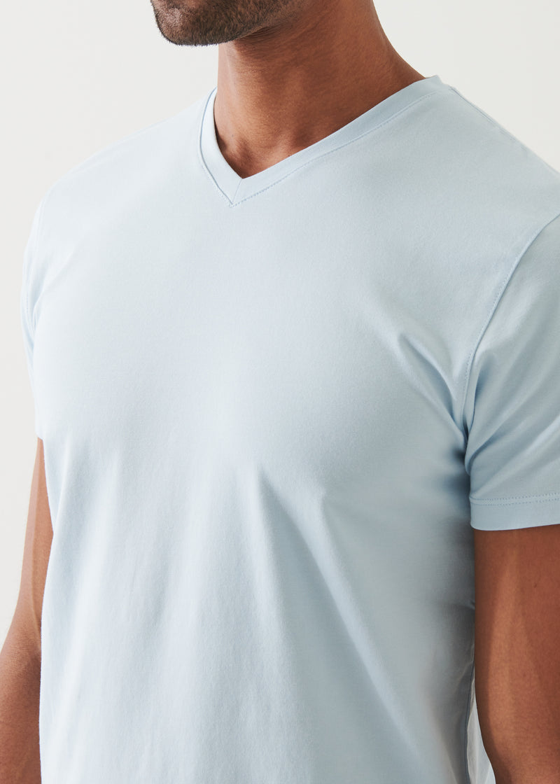 Pima Cotton Stretch V-Neck T-Shirt