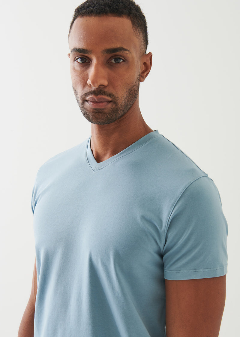 Pima Cotton Stretch V-Neck T-Shirt