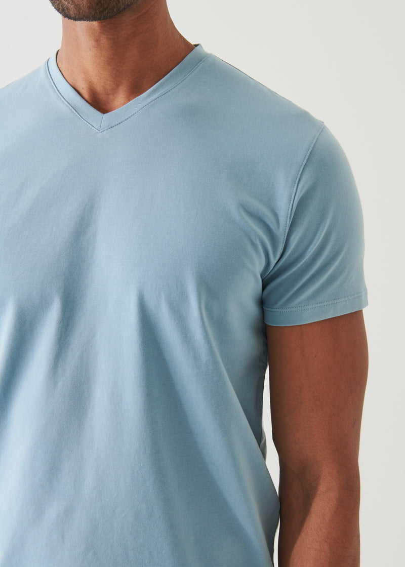 Pima Cotton Stretch V-Neck T-Shirt