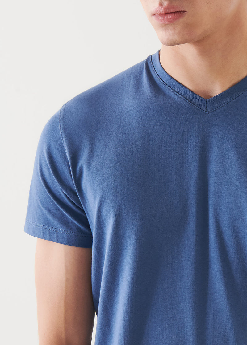 Pima Cotton Stretch V-Neck T-Shirt