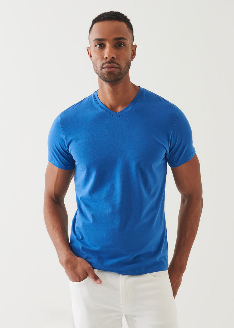 Pima Cotton Stretch V-Neck T-Shirt