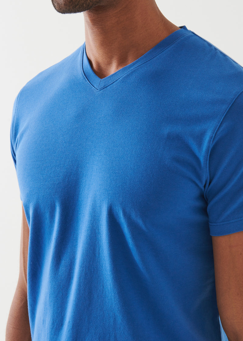 Pima Cotton Stretch V-Neck T-Shirt