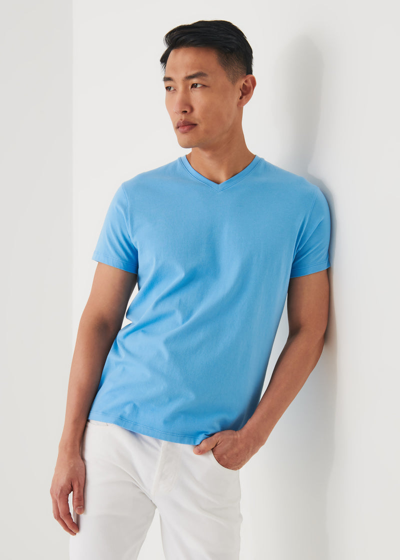 Pima Cotton Stretch V-Neck T-Shirt