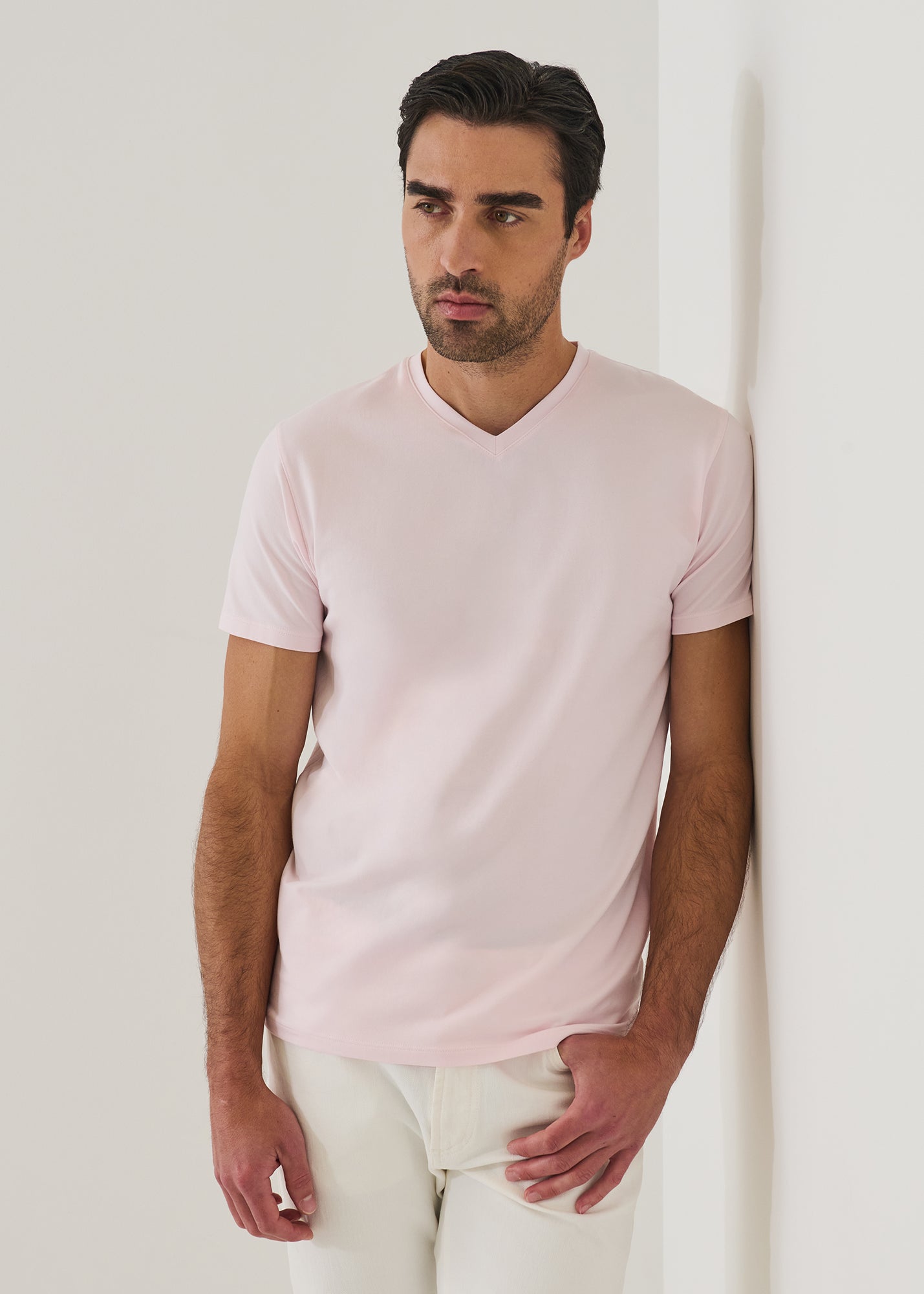 Pima Cotton Stretch V-Neck T-Shirt - PATRICK ASSARAF