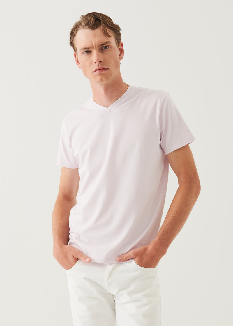 Pima Cotton Stretch V-Neck T-Shirt