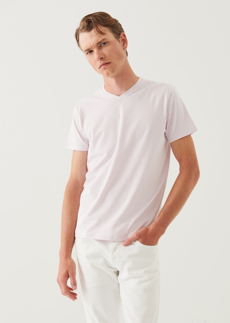 Pima Cotton Stretch V-Neck T-Shirt