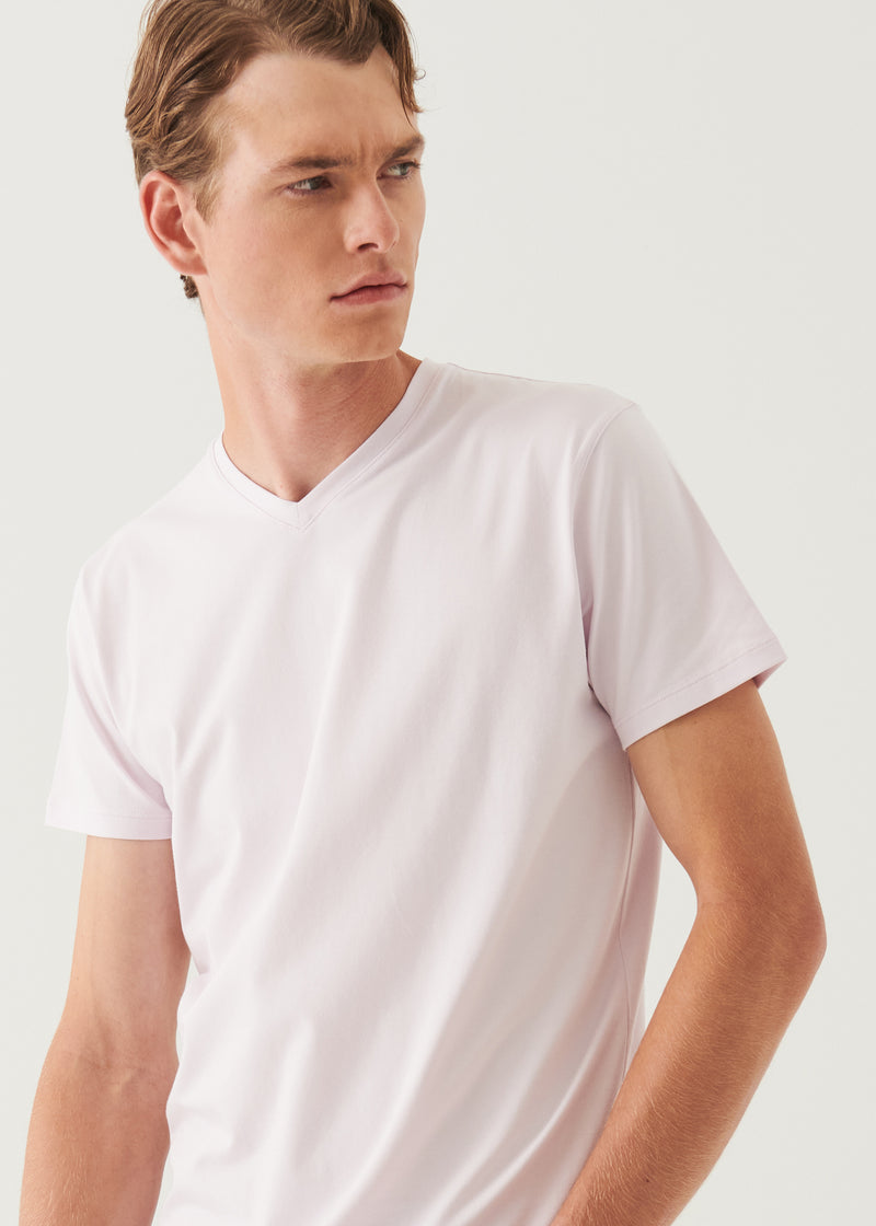 Pima Cotton Stretch V-Neck T-Shirt