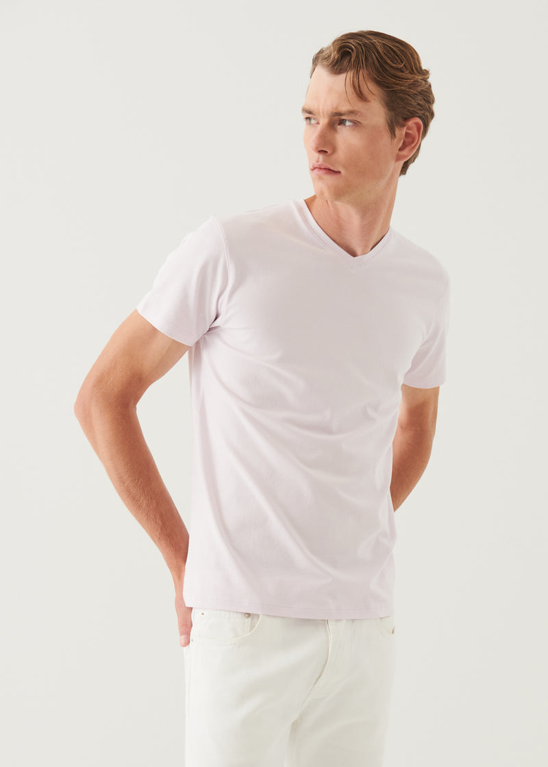 Pima Cotton Stretch V-Neck T-Shirt