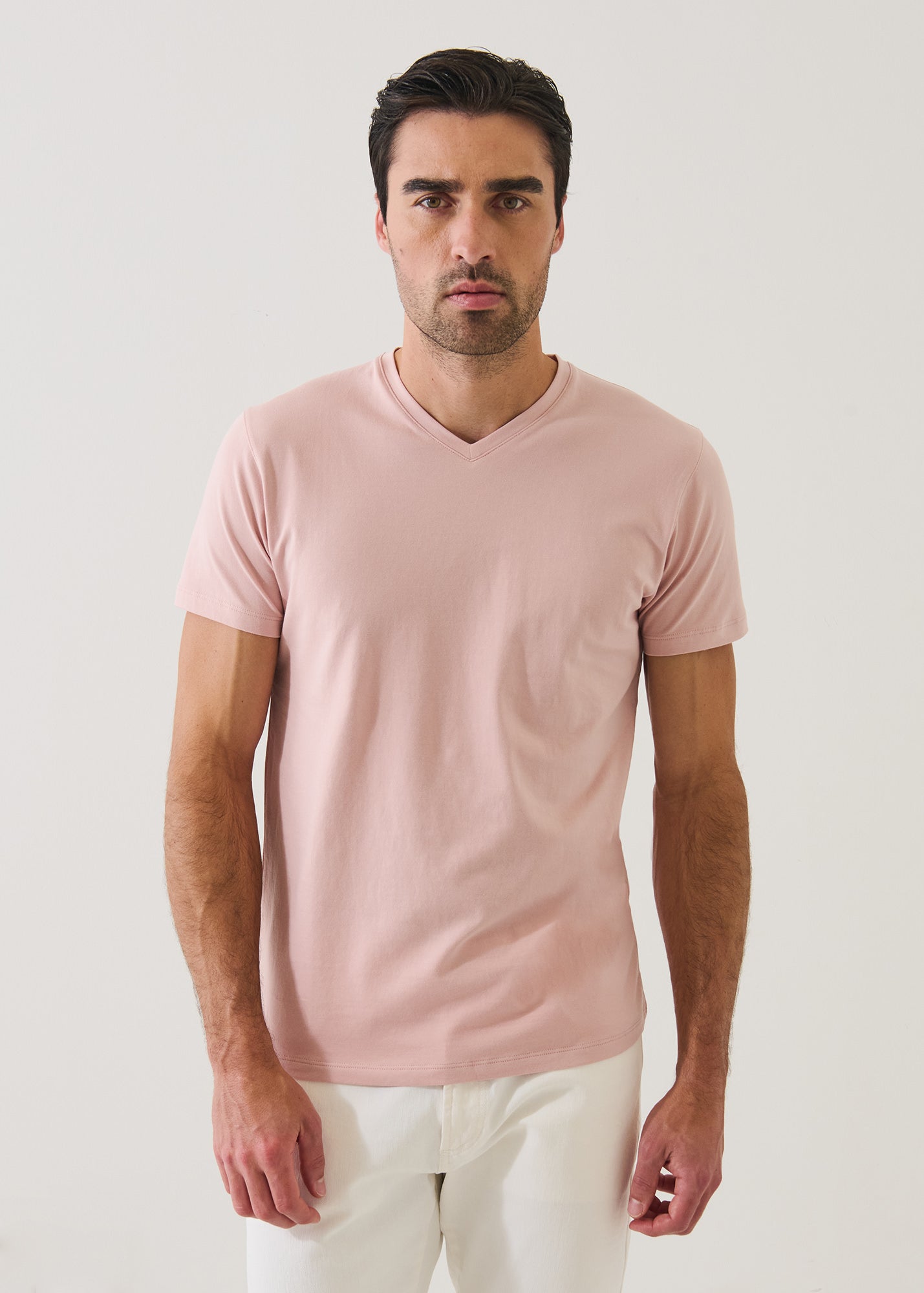 Pima Cotton Stretch V-Neck T-Shirt