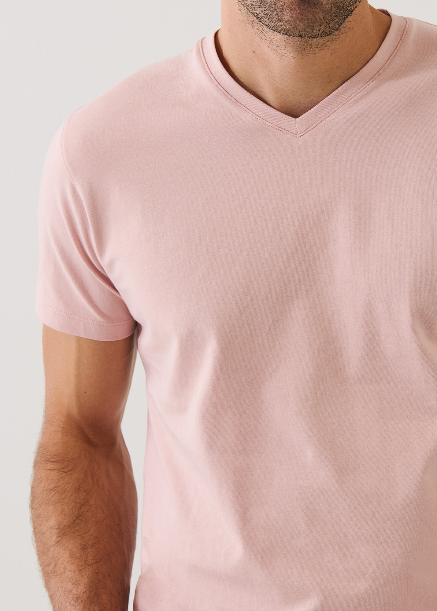 Pima Cotton Stretch V-Neck T-Shirt