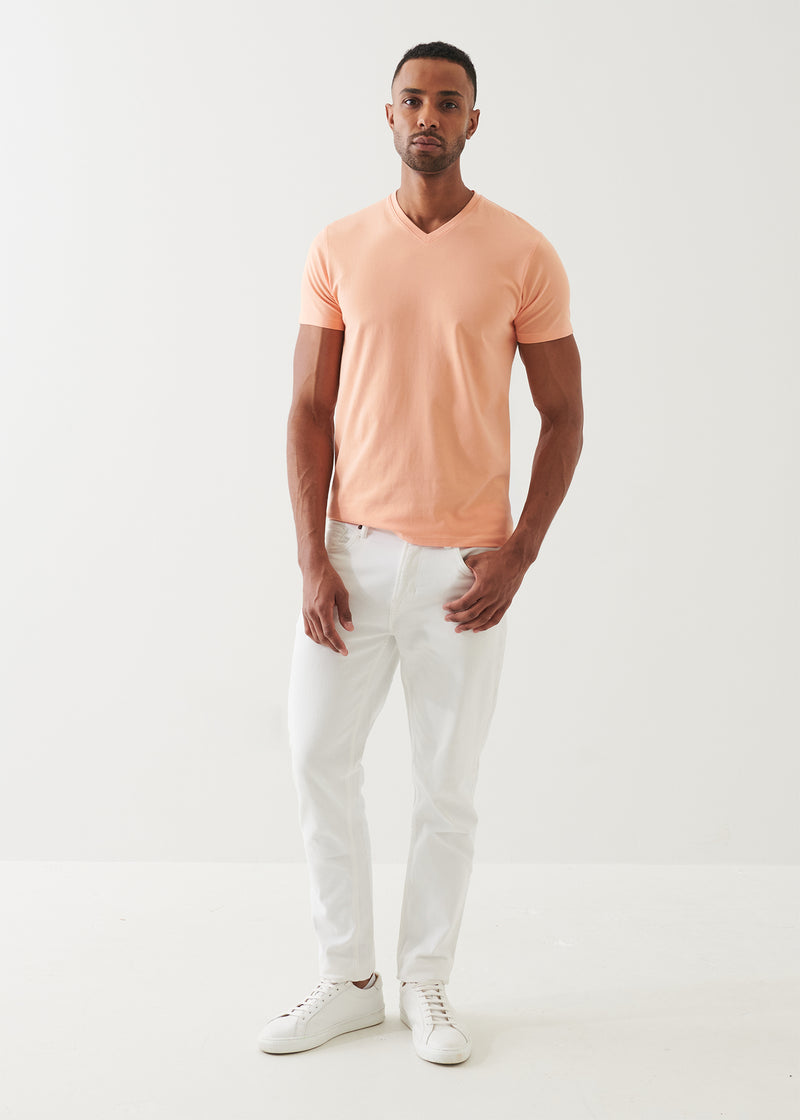 Pima Cotton Stretch V-Neck T-Shirt