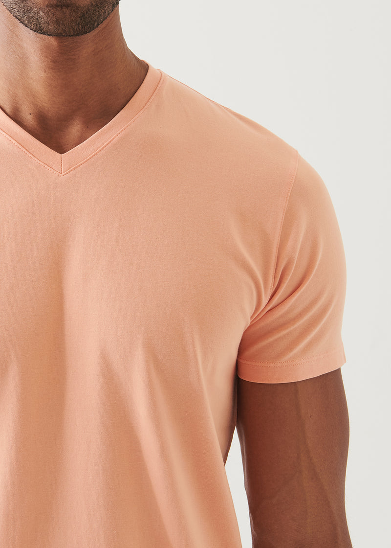 Pima Cotton Stretch V-Neck T-Shirt