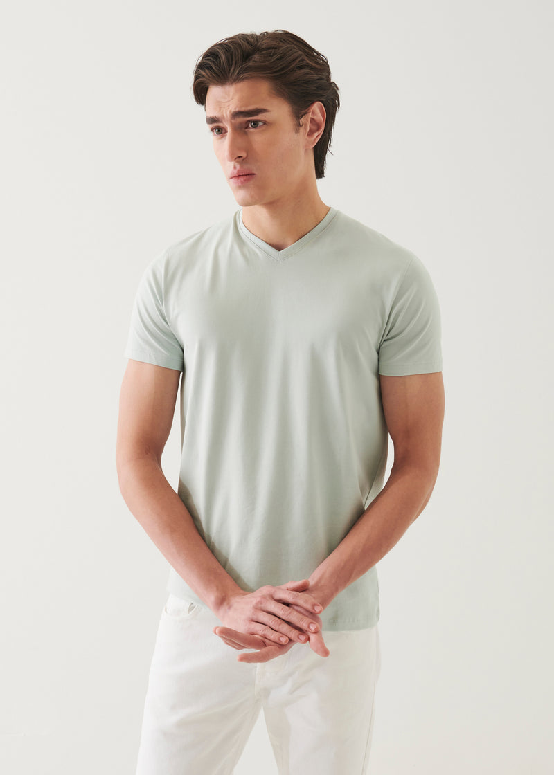 Pima Cotton Stretch V-Neck T-Shirt