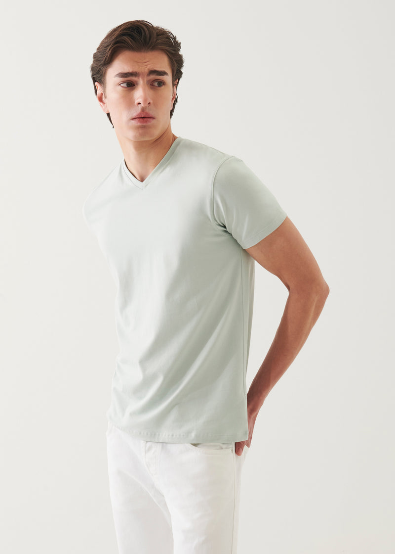 Pima Cotton Stretch V-Neck T-Shirt