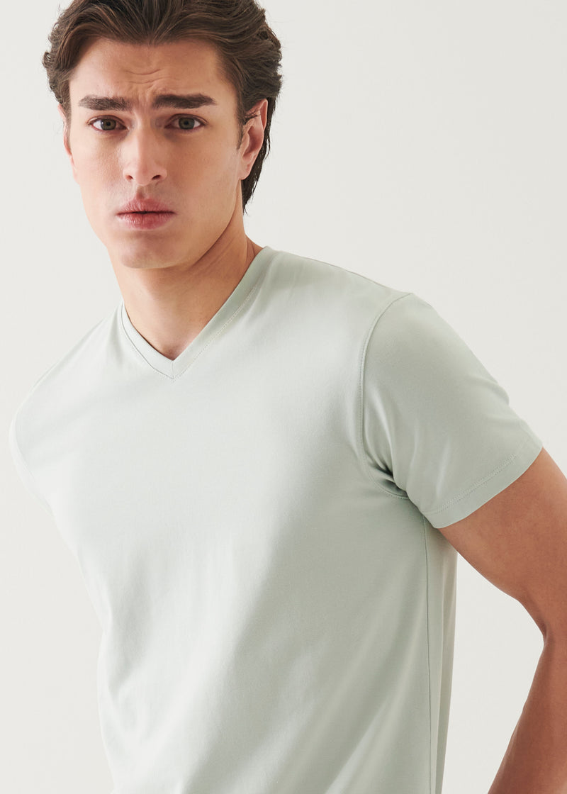 Pima Cotton Stretch V-Neck T-Shirt