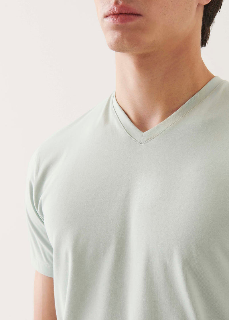 Pima Cotton Stretch V-Neck T-Shirt