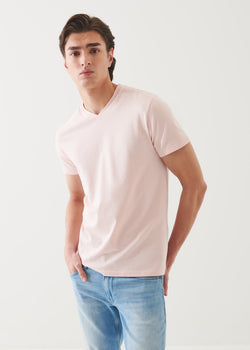 Pima Cotton Stretch V-Neck T-Shirt