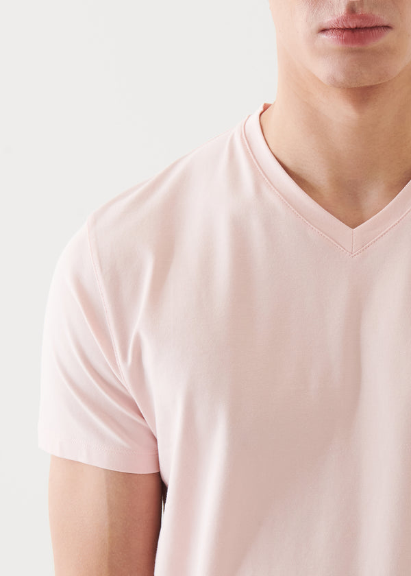 Pima Cotton Stretch V-Neck T-Shirt