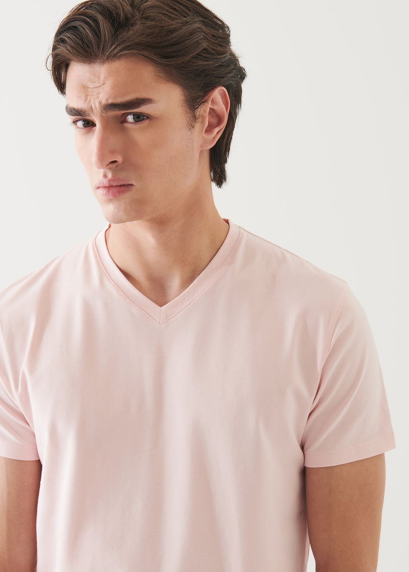 Pima Cotton Stretch V-Neck T-Shirt