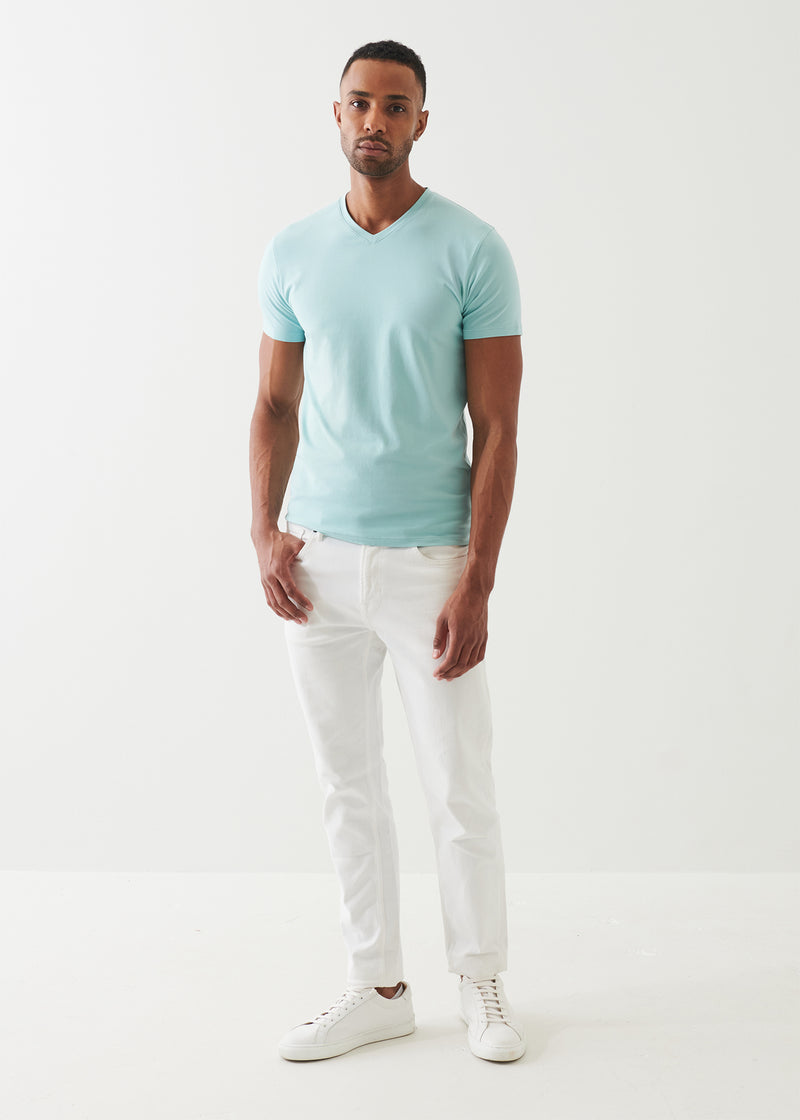 Pima Cotton Stretch V-Neck T-Shirt