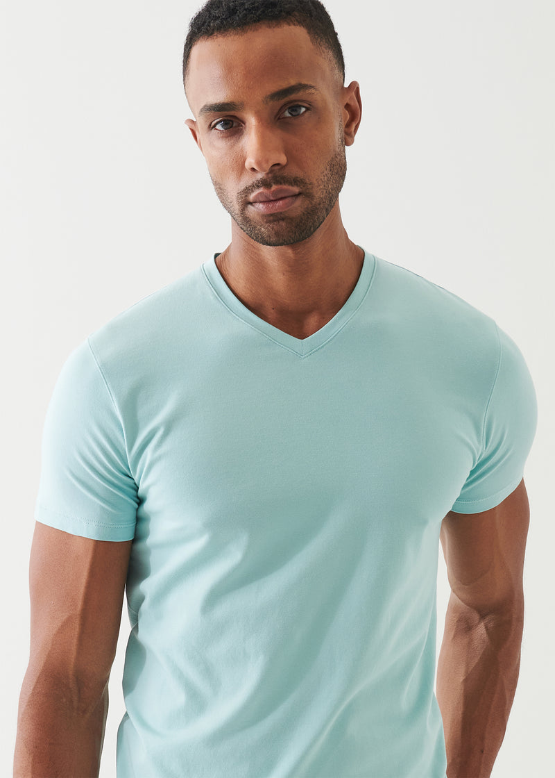 Pima Cotton Stretch V-Neck T-Shirt