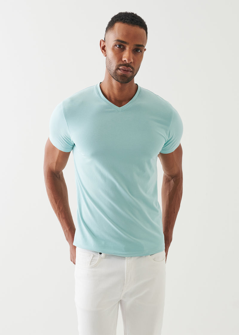 Pima Cotton Stretch V-Neck T-Shirt