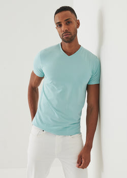 Pima Cotton Stretch V-Neck T-Shirt