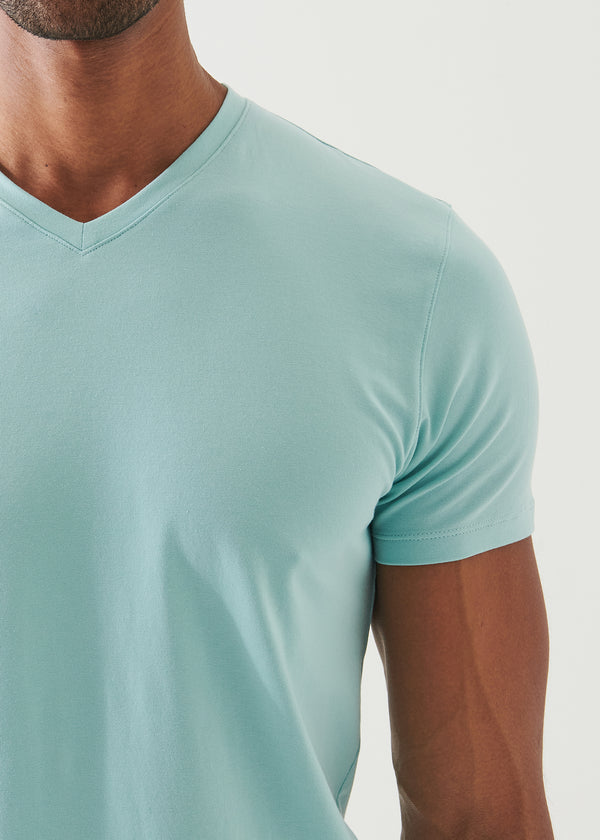 Pima Cotton Stretch V-Neck T-Shirt